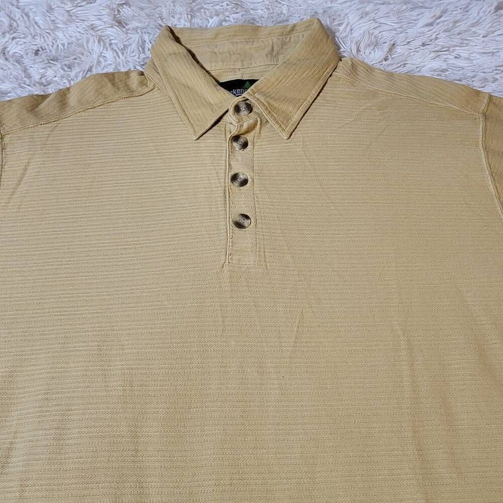 Weekendz off two color short sleeve polo tee henley pique t-shirt L